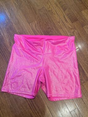 GAP Women’s High-Waist Shimmer Stretch Bike Shorts - Hot Pink